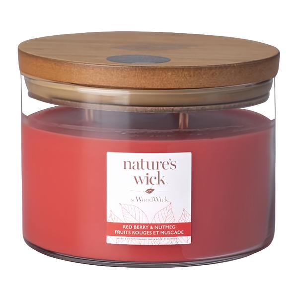 Wood Wick Redberry & Nutmeg Vonná svíčka ve skle velká, 3 knoty