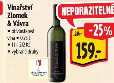 Vinařství Zlomek & Vávra, 0,75 l