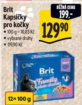 Brit Kapsičky pro kočky, 12x 100 g