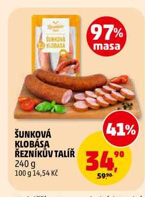 ŠUNKOVÁ KLOBÁSA ŘEZNÍKŮV TALÍŘ, 240 g 