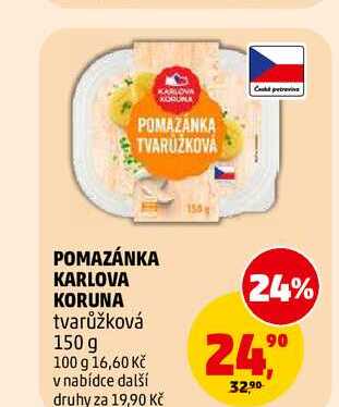 POMAZÁNKA KARLOVA KORUNA tvarůžková, 150 g 