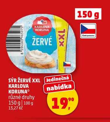 SÝR ŽERVÉ XXL KARLOVA KORUNA, 150 g