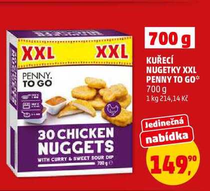 KUŘECÍ NUGETKY XXL PENNY TO GO, 700 g