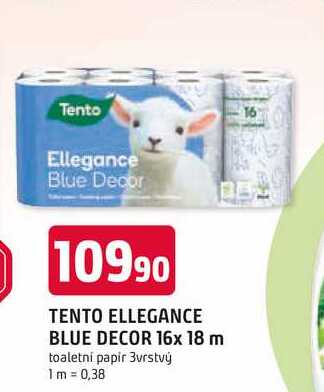 TENTO ELLEGANCE BLUE DECOR 16x 18 m 3vrstvý toaletní papír