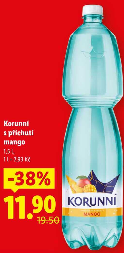 Korunní s příchutí mango, 1,5 l