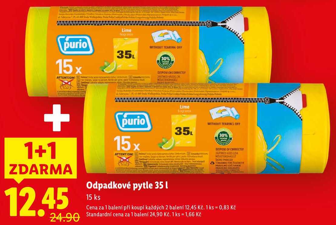 Odpadkové pytle 35 l, 15 ks