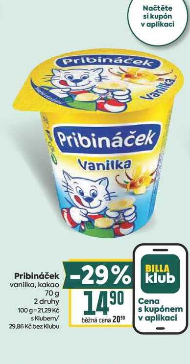 Pribináček vanilka, kakao 70 g  