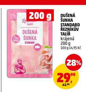 DUŠENÁ ŠUNKA STANDARD ŘEZNÍKŮV TALÍŘ, 200 g