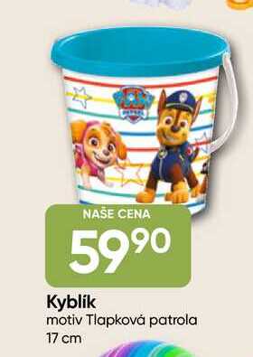 Kyblík motiv Tlapková patrola 17 cm Hruška