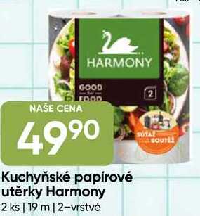 HARMONY Kuchyňské papírové utěrky 2 ks 2vrstvé Hruška