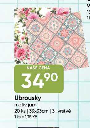 Ubrousky motiv jarní 20 ks Hruška