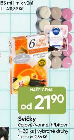 Svíčky čajové/vonné/hřbitovní 1-30 ks Hruška