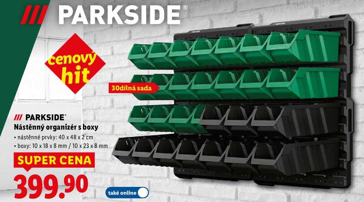 Nástěnný organizér s boxy