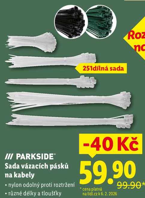 Sada vázacích pásků na kabely 