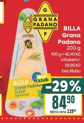 BILLA Grana Padano 200 g 