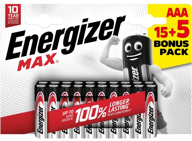 ENERGIZER Baterie AAA 20 kusů