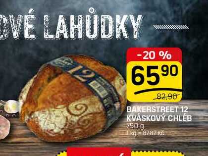 BAKERSTREET 12 KVÁSKOVÝ CHLÉB 750 g