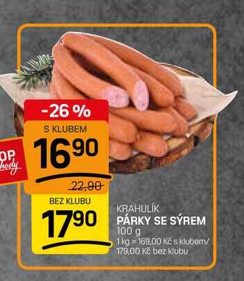 PÁRKY SE SÝREM 1 kg