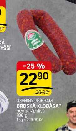 BRDSKÁ KLOBÁSA normal/pálivá 100 g 