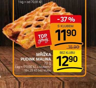 MŘÍŽKA PUDINK MALINA 70g