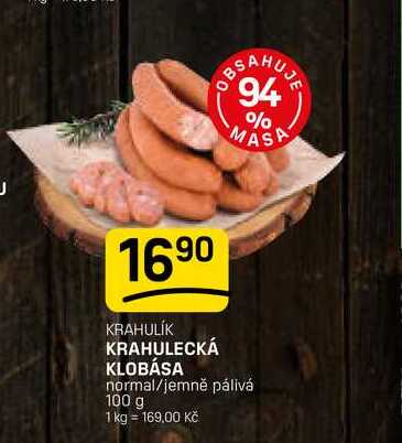 KRAHULECKÁ KLOBÁSA normal/jemně pálivá 100 g