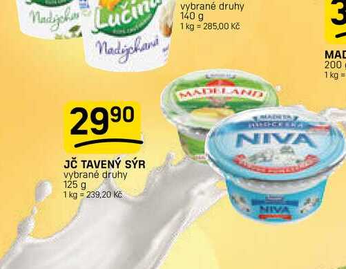 JČ TAVENÝ SÝR vybrané druhy 125 g