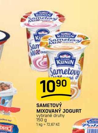 SAMETOVÝ MIXOVANÝ JOGURT vybrané druhy 150 g 