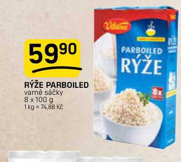 RÝŽE PARBOILED varné sáčky 8 x 100 g