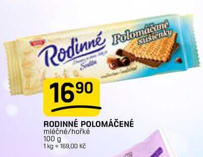 RODINNÉ POLOMÁČENÉ mléčné/hořké 100 g