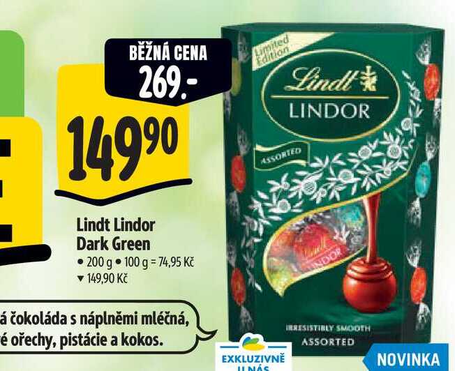  Lindt Lindor Dark Green   200 g 