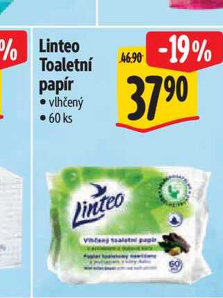 Linteo Toaletní papír  vlhčený  60 ks  