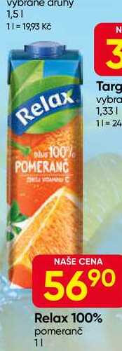 Relax 100% pomeranč 1l