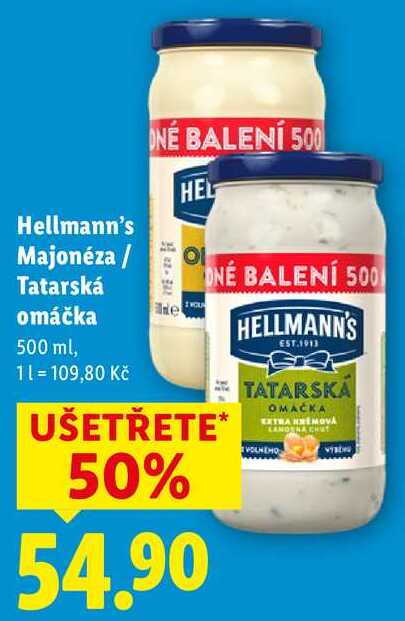 Hellmann's Majonéza/Tatarská omáčka, 500 ml