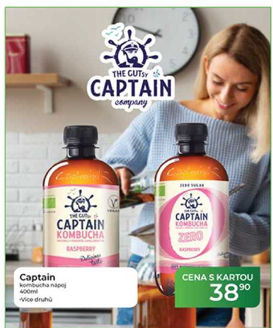 Captain kombucha nápoj 400ml 