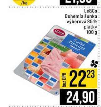 Le&Co Bohemia šunka výběrová 85 % plátky 100 g 