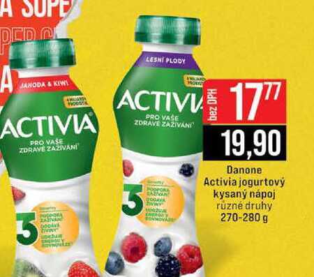 Danone Activia jogurtový kysaný nápoj různé druhy 270-280 g 