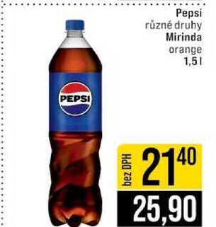 Pepsi různé druhy Mirinda orange 1,5l