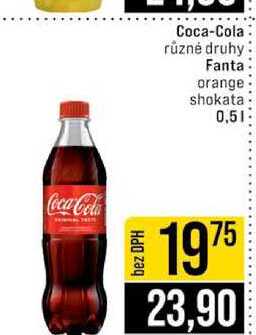 Coca-Cola různé druhy Fanta orange shokata 0,5l