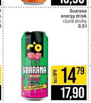 Guarana energy drink různé druhy 0,5l