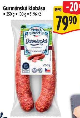 Gurmánská klobása, 250 g