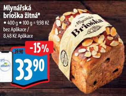 Mlynářská brioška žitná, 400 g