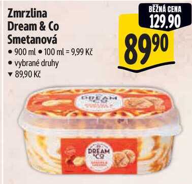 Zmrzlina Dream & Co Smetanová, 900 ml 