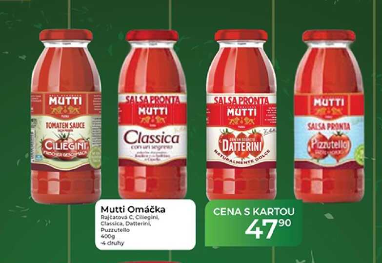 Mutti Omáčka Rajčatova C. Ciliegini, Classica, Datterini, Puzzutello 400g