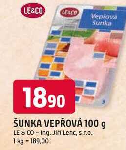 Le & Co Vepřová šunka 100g