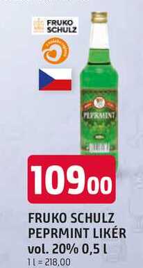 FRUKO SCHULZ PEPRMINT LIKÉR vol. 20% 0,5l