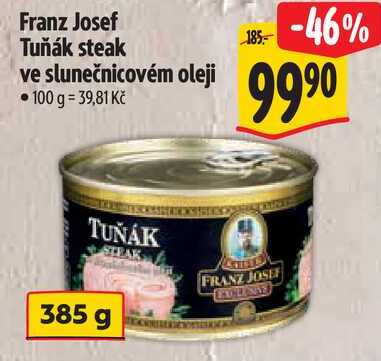 Franz Josef Tuňák steak ve slunečnicovém oleji, 385 g
