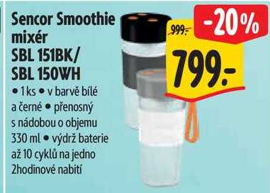 Sencor Smoothie mixér SBL 151BK/SBL 150WH