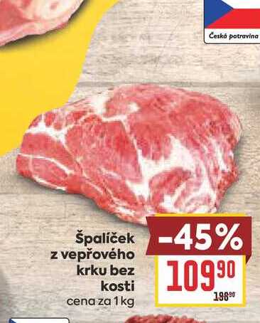 špalíček z vepřového krku bez kosti cena za 1kg