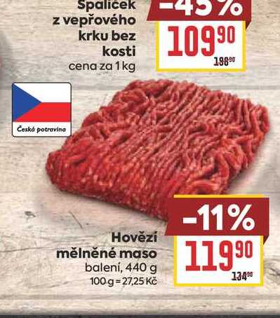 Hovězí mělněné maso balení, 440 g