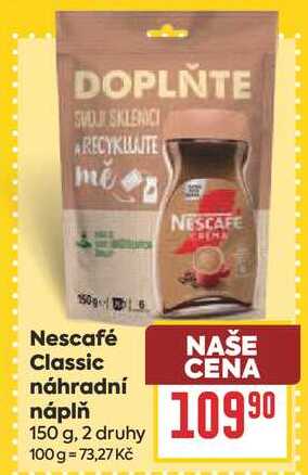 Nescafé Classic náhradní náplň 150 g